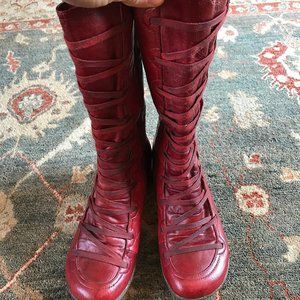 Miz Moos Red Boots Size 7